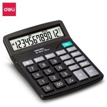 得力 837Y语音款 桌面计算机太阳能双电源计算器 黑（单位：台）