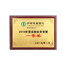 英友（ENYOU）30*40cm 金箔奖牌挂牌授权牌 直边定制荣誉牌木质奖牌（单位：个）