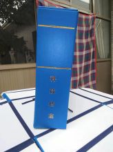 国产 32CM*23.5CM*8CM 档案盒 全漆布 系绳式 蓝色 (单位：个)