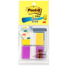 3M 680-2PK-3 报事贴透明指示标签/便笺条 44*25mm 20片*2色 单位:包 黄+紫