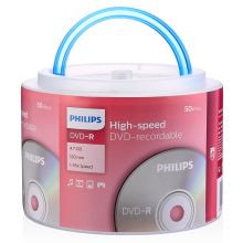 飞利浦 PHILIPS DVD-R 16速 4.7G 手拎乖乖桶 桶装50片 光盘 红色（单位：桶）