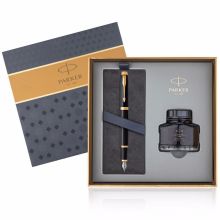 派克（PARKER）钢笔礼盒套装 IM系列  纯黑丽雅金夹墨水笔+墨水礼盒（单位：套）