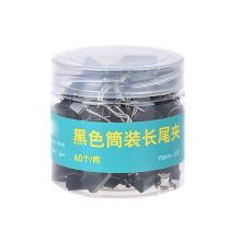 史泰博 10666 筒装长尾夹 15mm 3/5寸 黑色 60个/筒(单位:筒)