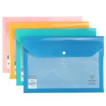 康百 E2891 按扣透明文件袋 A4 4个/包 单位：包 咖啡色