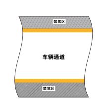 国产 GB03-036 宽：100～150mm车辆通道边缘警示线 黄色油漆  （单位：米）