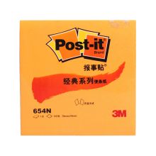 3M 654N 经典荧光便条纸3*3in 100片 荧光橙（单位：本）