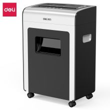 得力/deli 9915 普通碎纸机 4级保密办公商用单次10张 21L  黑白色
