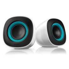 飞利浦 PHILIPS SPA2201V 迷你电脑音响 USB接口 桌面低音炮 白蓝