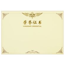 得力 3231 8K 荣誉证书内芯 黄色（单位：张）