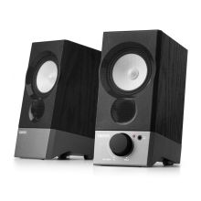 漫步者 EDIFIER R19U 木质纯音2.0迷你桌面音箱 黑色