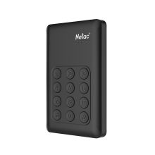 朗科 NETAC K390 安全系列 按键加密式移动硬盘 USB3.0 2TB 黑色