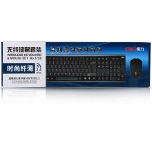 得力/deli 3728 键鼠套装 无线薄款 多媒体  黑色