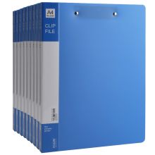 优必利 1252 双强力夹文件夹 A4 10个装 蓝色 （单位：包）