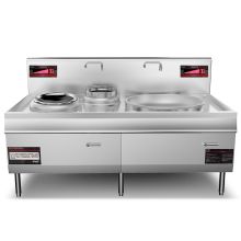 乐创 HW-DXC1520C-01L 2000*1100*1200mm 商用电磁炉（豪华款） 银白（单位：套）