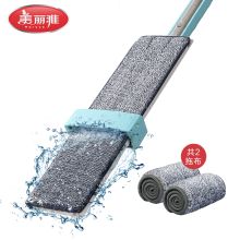 美丽雅 38cm 拖把免手洗平板拖把 懒人尘推墩布拖把吸水家用木地板平板地拖共2拖布 单位：套