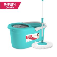 好媳妇 AGW-3587A-1 家用双驱动旋转拖把桶手压地拖桶 2个拖把头 蓝色（单位：把）