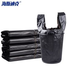 海斯迪克 120*140cm 加厚背心式垃圾袋 100只/扎 黑色（单位：扎）