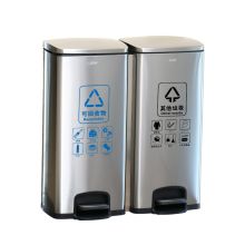 卡质 90L 不锈钢 三桶脚踏式垃圾分类垃圾桶 配色（单位：个）