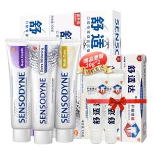 舒适达 350g 家庭装 抗敏感牙膏套装（100g*3+赠便携装50g*1） 白色（单位：套）