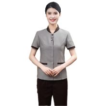 国产 女士 聚酯纤维+棉 夏季保洁服 灰色（单位：套）