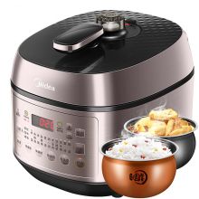 美的 MY-YL50E507 5L(双胆） 电压力锅高压锅电饭煲 香槟色（单位：个）