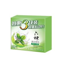 六神 清凉香皂特惠三块装绿茶+甘草 125g*3 单位：盒