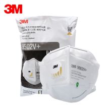 3M N95口罩9502V+ 防尘防雾霾PM2.5颗粒物KN95级防护口罩 针织带头戴式带阀 25只/包 防尘口罩 9502V+