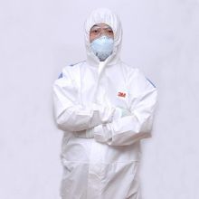 3M 防静电防尘工作 防病毒透气连体带帽防尘服 XL码