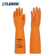 兰浪/LANON  SR242 进口天然橡胶耐酸碱 防化手套 植绒42cm加长款 10双