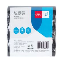 得力（deli） 18743 八角点断式加厚大容量垃圾袋50*60cm3卷(90只)（单位：组） 黑色